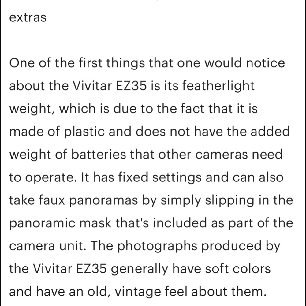 Vivitar EZ 35 View Finder Camera; Film & Focal Length 35mm: Exposure 24mm x 36mm - Picture 4 of 16